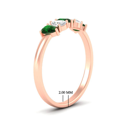 0.75 Carat 5 Stone Wedding Band Diamond Teardrop Fascinating Diamonds