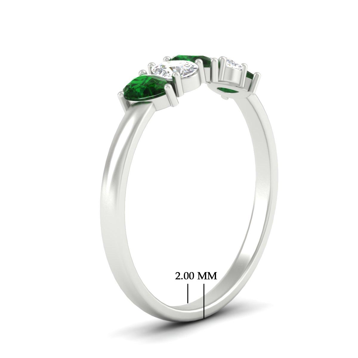 0.75 Carat 5 Stone Wedding Band Diamond Teardrop Fascinating Diamonds