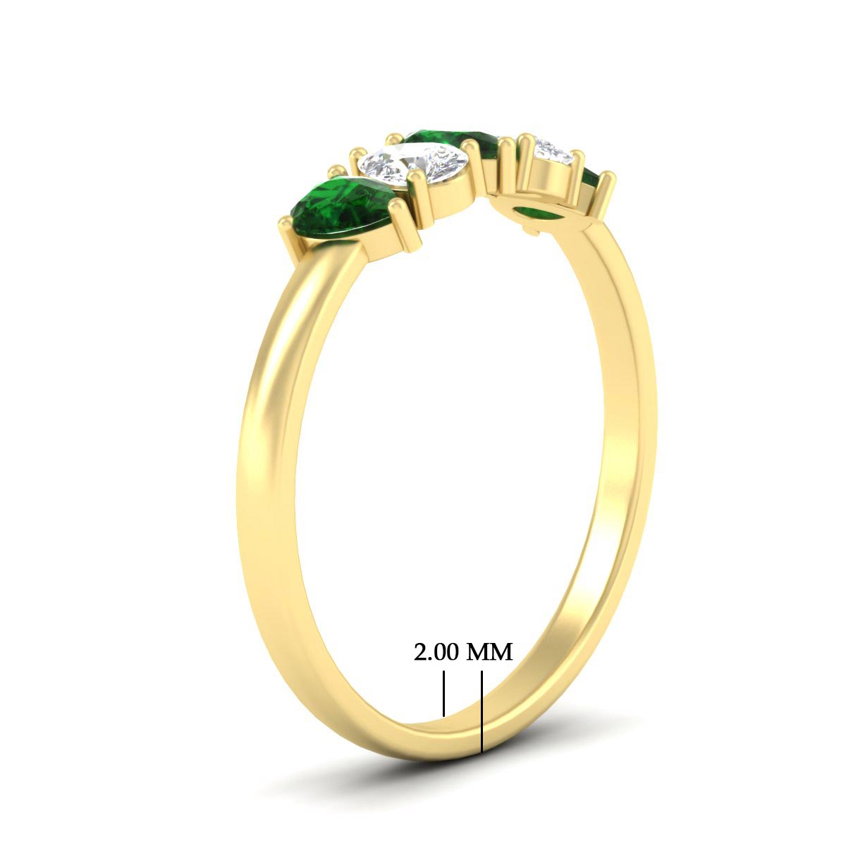 0.75 Carat 5 Stone Wedding Band Diamond Teardrop Fascinating Diamonds