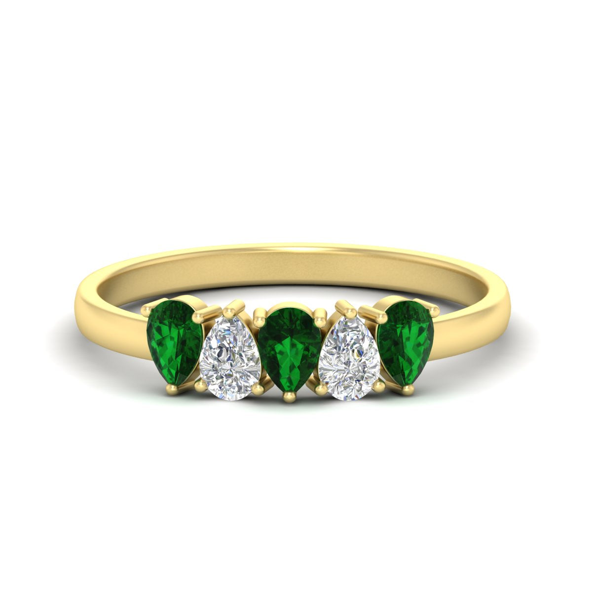 0.75 Carat 5 Stone Wedding Band Diamond Teardrop Fascinating Diamonds