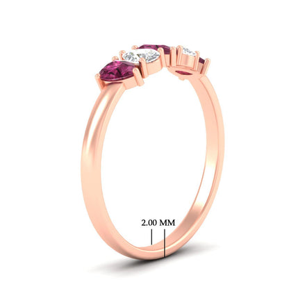 0.75 Carat 5 Stone Wedding Band Diamond Teardrop Fascinating Diamonds