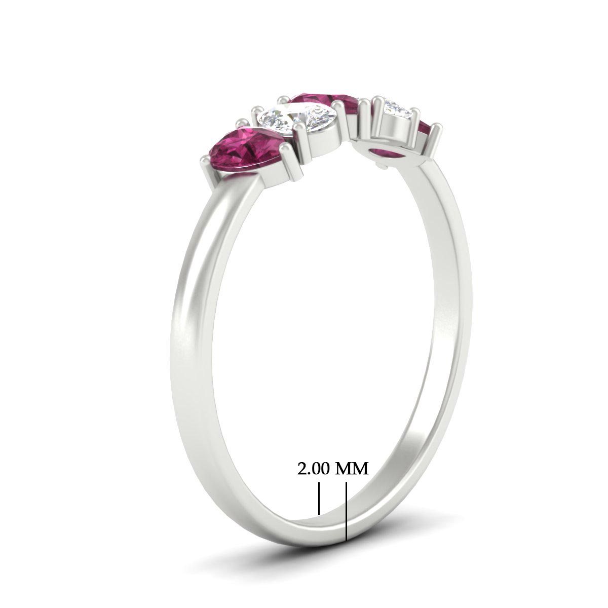 0.75 Carat 5 Stone Wedding Band Diamond Teardrop Fascinating Diamonds