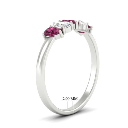 0.75 Carat 5 Stone Wedding Band Diamond Teardrop Fascinating Diamonds