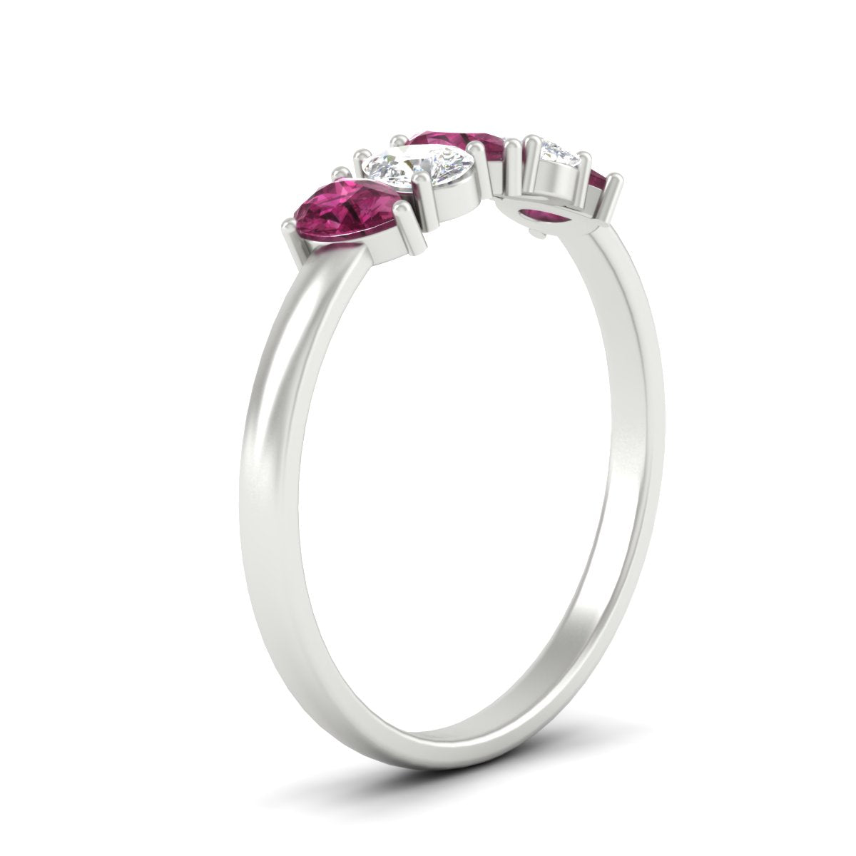 0.75 Carat 5 Stone Wedding Band Diamond Teardrop Fascinating Diamonds