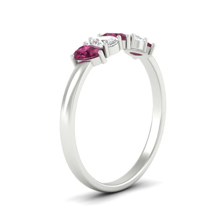 0.75 Carat 5 Stone Wedding Band Diamond Teardrop Fascinating Diamonds