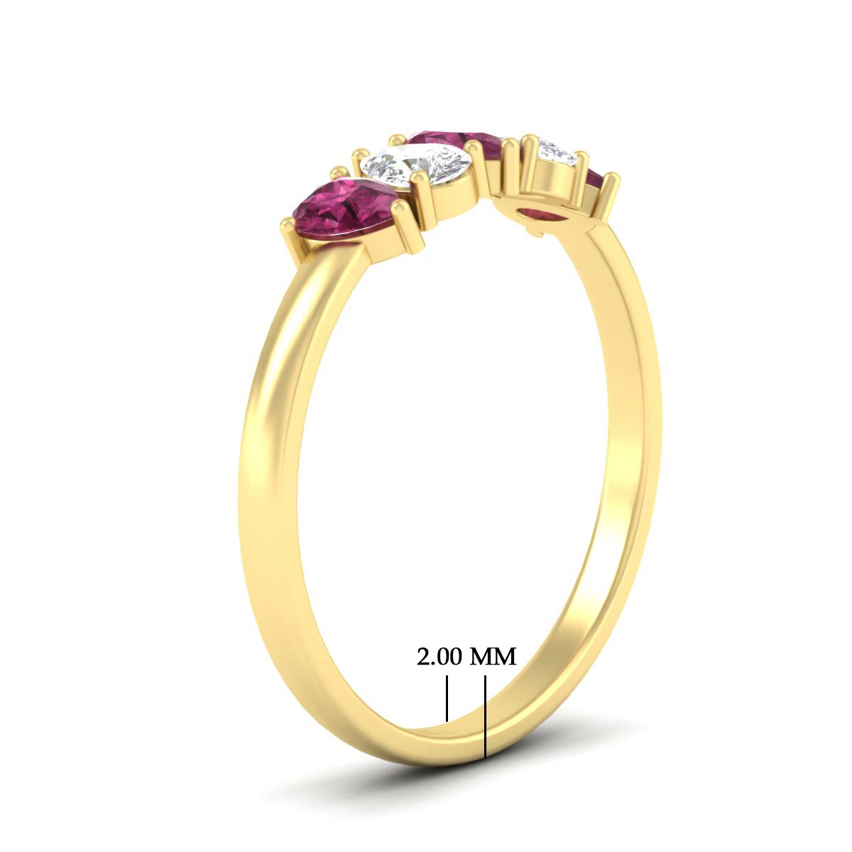 0.75 Carat 5 Stone Wedding Band Diamond Teardrop Fascinating Diamonds