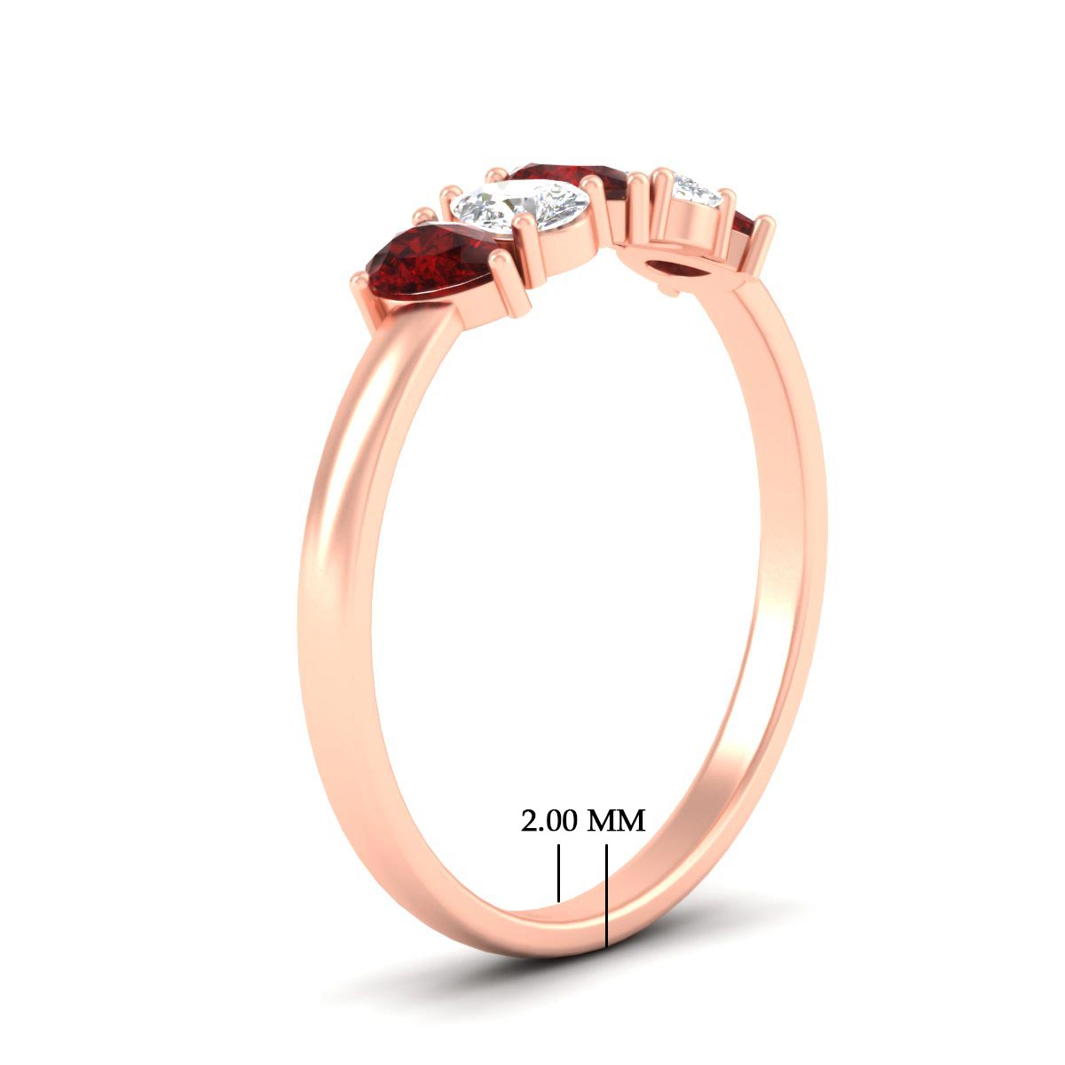 0.75 Carat 5 Stone Wedding Band Diamond Teardrop Fascinating Diamonds