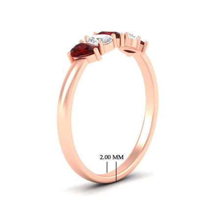 0.75 Carat 5 Stone Wedding Band Diamond Teardrop Fascinating Diamonds