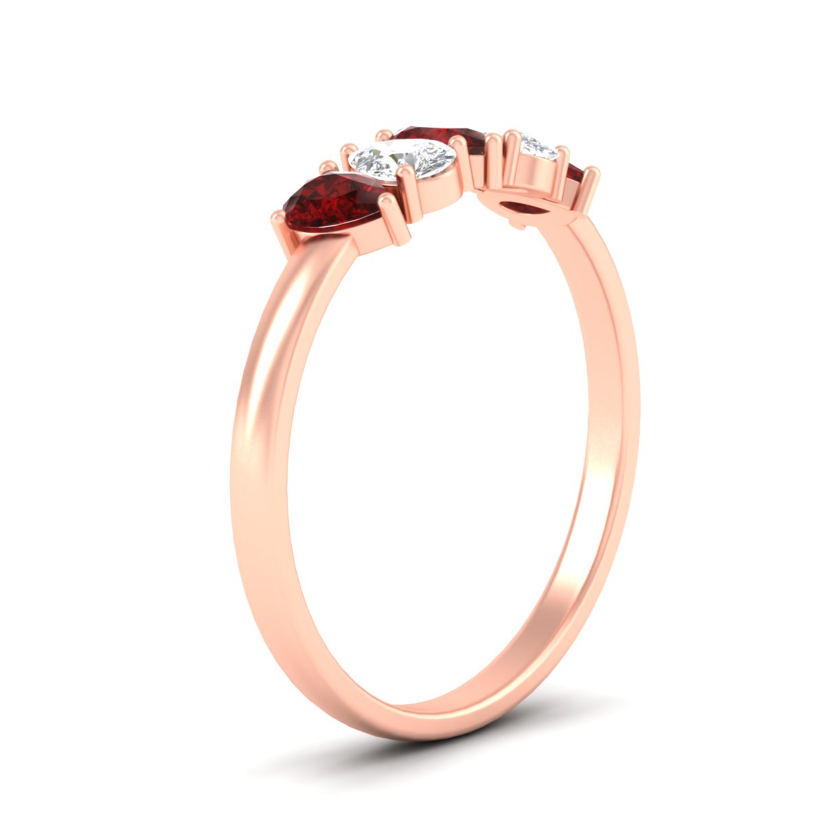 0.75 Carat 5 Stone Wedding Band Diamond Teardrop Fascinating Diamonds