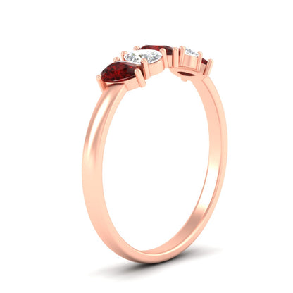 0.75 Carat 5 Stone Wedding Band Diamond Teardrop Fascinating Diamonds