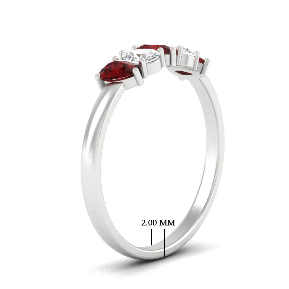 0.75 Carat 5 Stone Wedding Band Diamond Teardrop Fascinating Diamonds