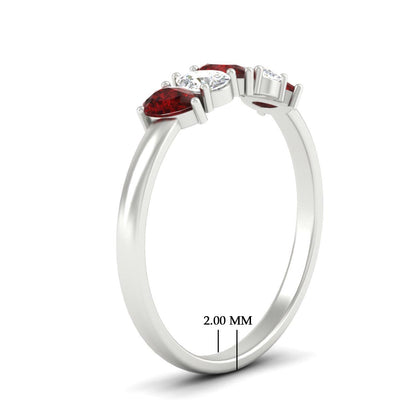 0.75 Carat 5 Stone Wedding Band Diamond Teardrop Fascinating Diamonds