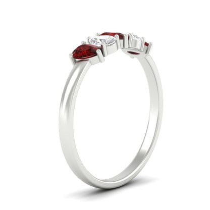 0.75 Carat 5 Stone Wedding Band Diamond Teardrop Fascinating Diamonds