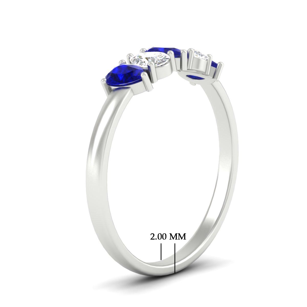0.75 Carat 5 Stone Wedding Band Diamond Teardrop Fascinating Diamonds