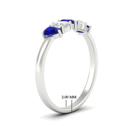 0.75 Carat 5 Stone Wedding Band Diamond Teardrop Fascinating Diamonds