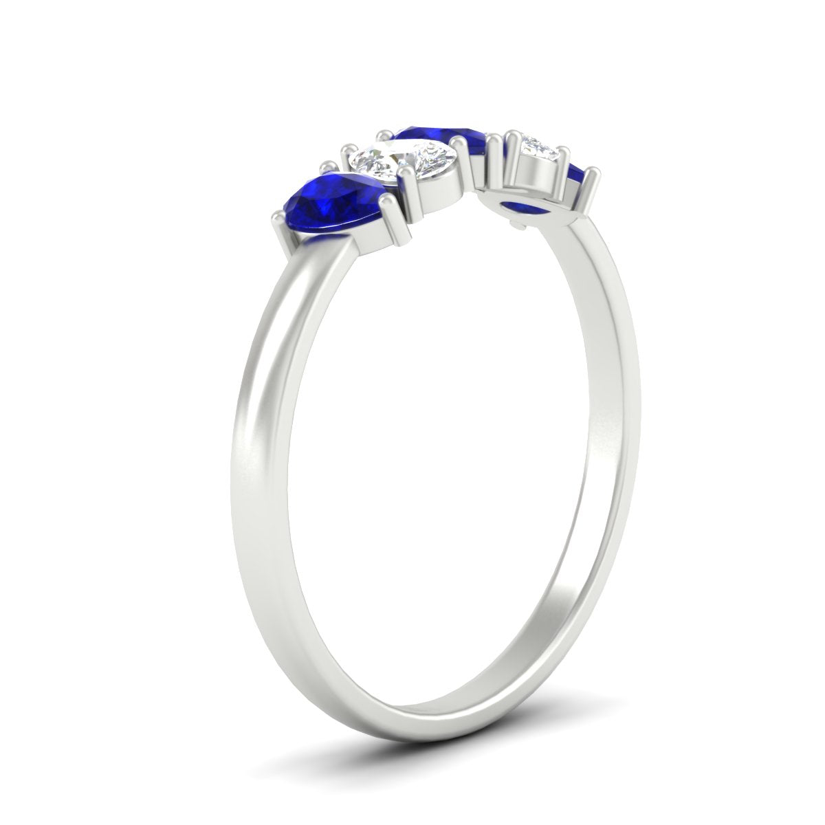 0.75 Carat 5 Stone Wedding Band Diamond Teardrop Fascinating Diamonds