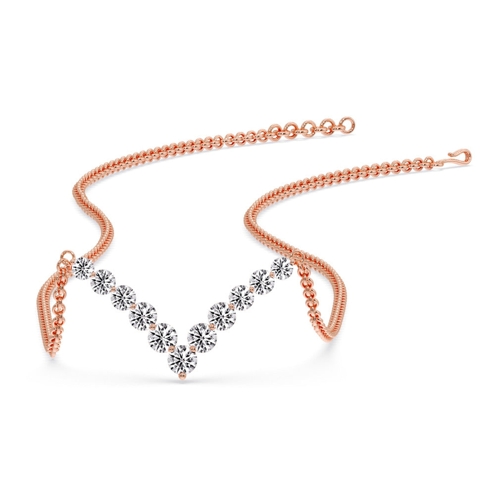 Round Graduated V-Necklace Fascinating Diamonds