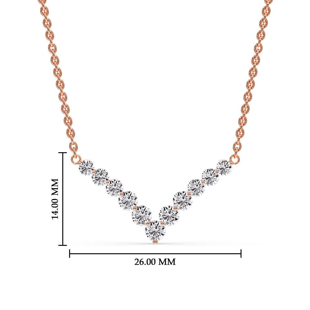 Round Graduated V-Necklace Fascinating Diamonds