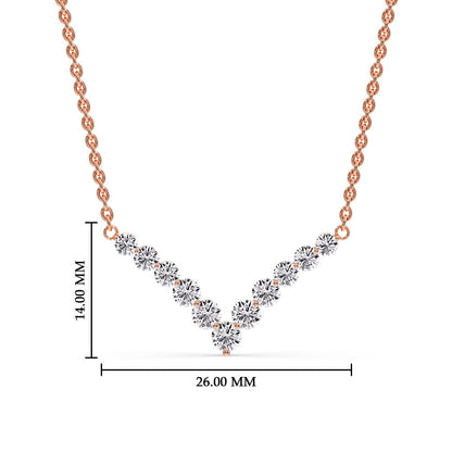 Round Graduated V-Necklace Fascinating Diamonds