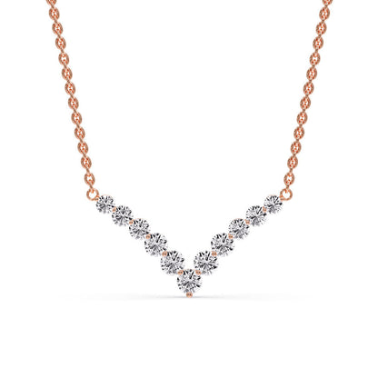 Round Graduated V-Necklace Fascinating Diamonds