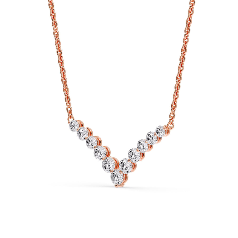 Round Graduated V-Necklace Fascinating Diamonds