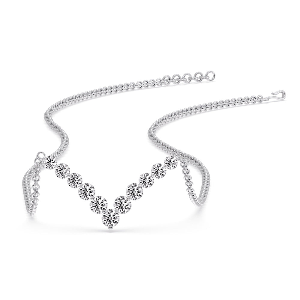 Round Graduated V-Necklace Fascinating Diamonds