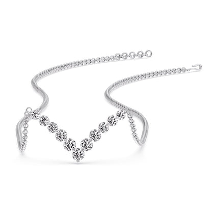 Round Graduated V-Necklace Fascinating Diamonds