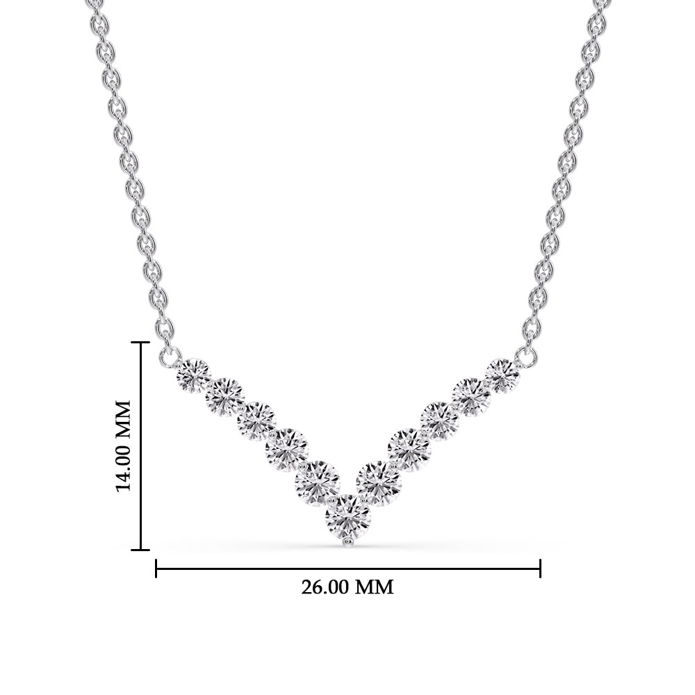 Round Graduated V-Necklace Fascinating Diamonds