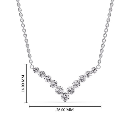 Round Graduated V-Necklace Fascinating Diamonds