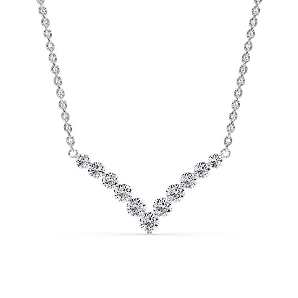 Round Graduated V-Necklace Fascinating Diamonds