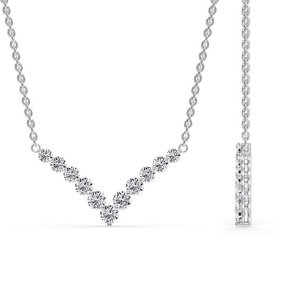 Round Graduated V-Necklace Fascinating Diamonds