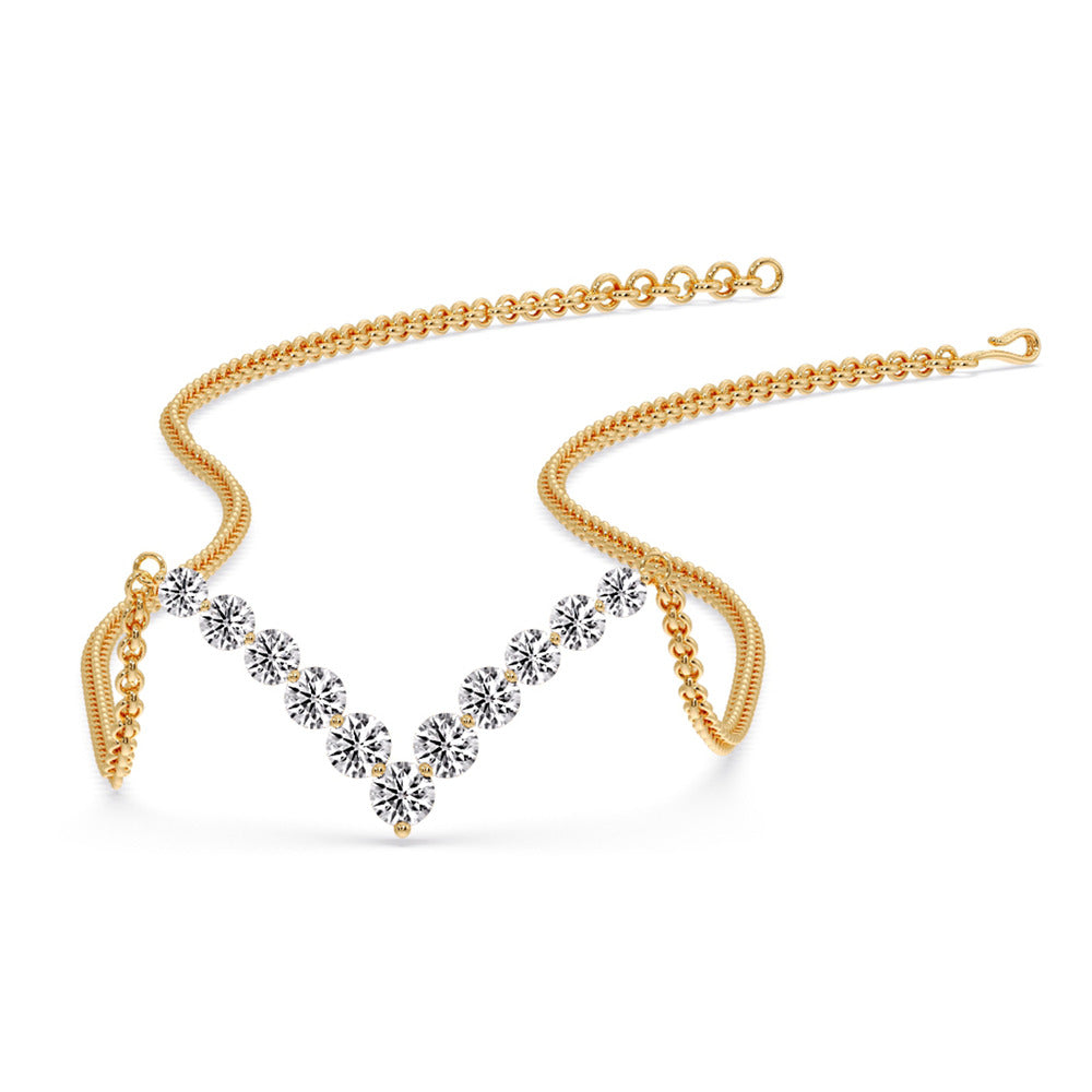 Round Graduated V-Necklace Fascinating Diamonds