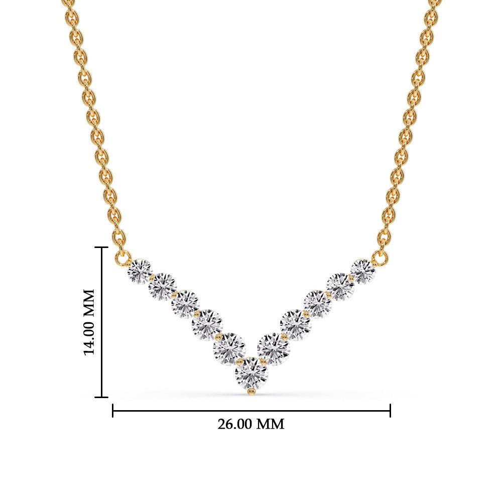 Round Graduated V-Necklace Fascinating Diamonds