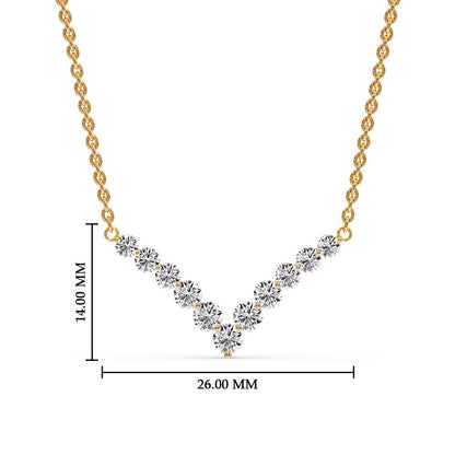 Round Graduated V-Necklace Fascinating Diamonds