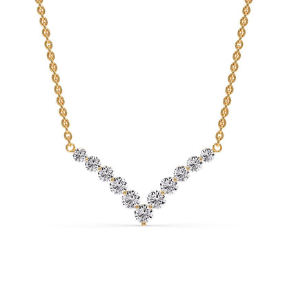 Round Graduated V-Necklace Fascinating Diamonds