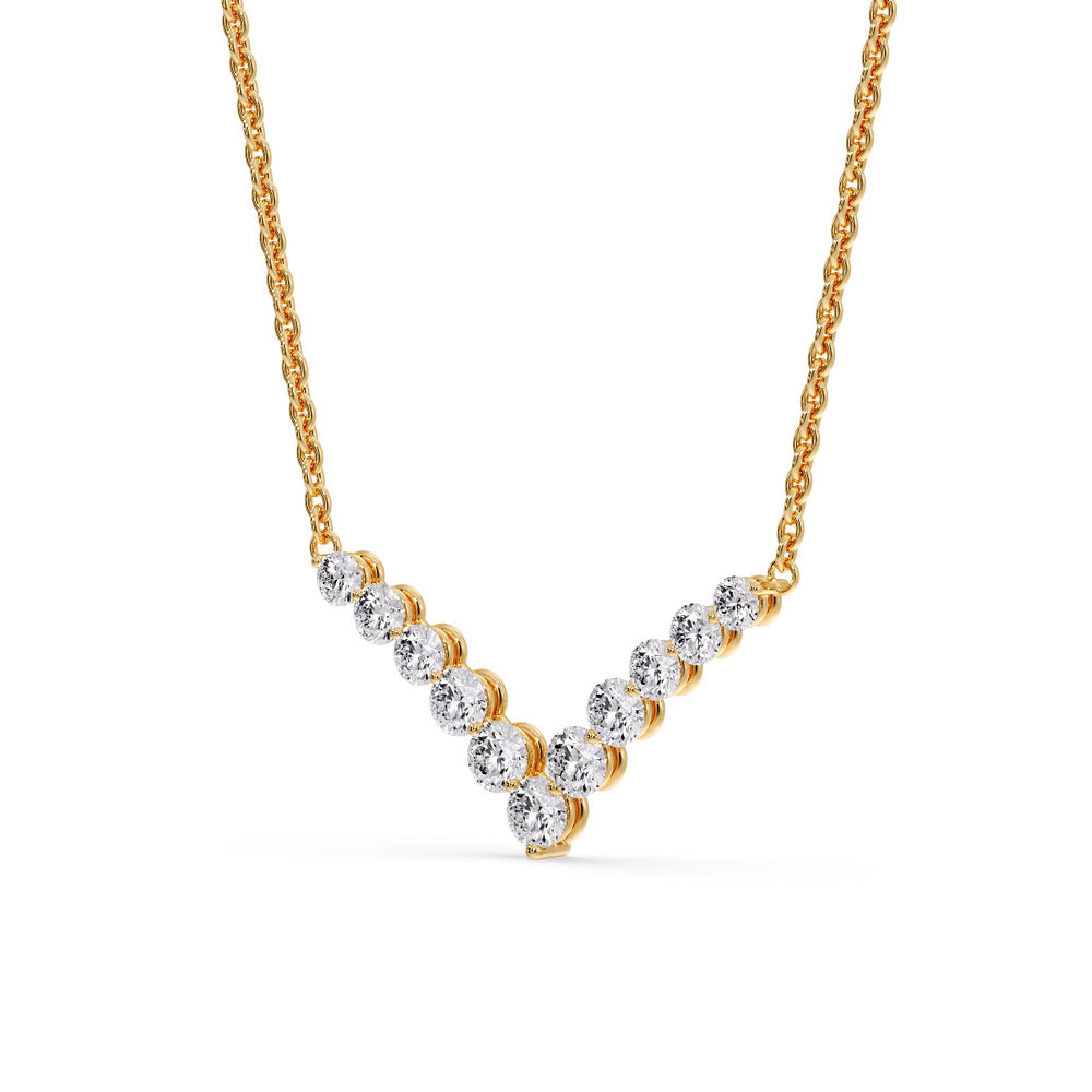 Round Graduated V-Necklace Fascinating Diamonds