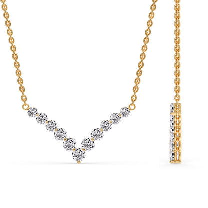Round Graduated V-Necklace Fascinating Diamonds