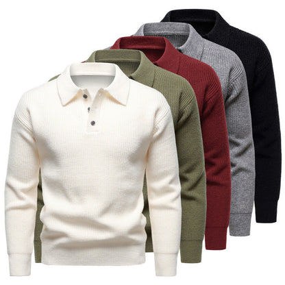 Men's British Fashion Polo Collar Sweater Grayceful LLC