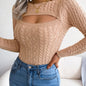 Women'S Long Sleeve Hollow Sweater | High Stretch Fabric, Crew Neck, Sexy Slim Fit, Autumn/Winter NovaCart