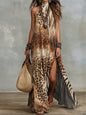 Women's Sleeveless Split Floral Print Maxi Dress FitiqueFit