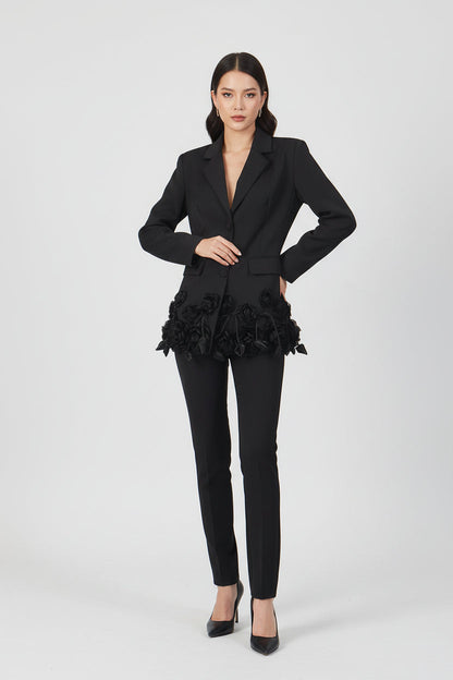 Women's Elegant 3D Floral Loose-Fit Blazer – Regular Length FitiqueFit