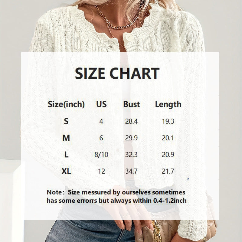 Women's Solid Color Elegant Round Neck Cardigan Top FitiqueFit