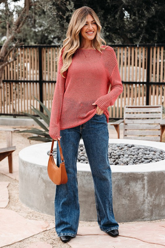Solid Crochet Hollow-Out Sweater Shop Style & More | Fresh Looks, Everyday Deals & Free Shipping