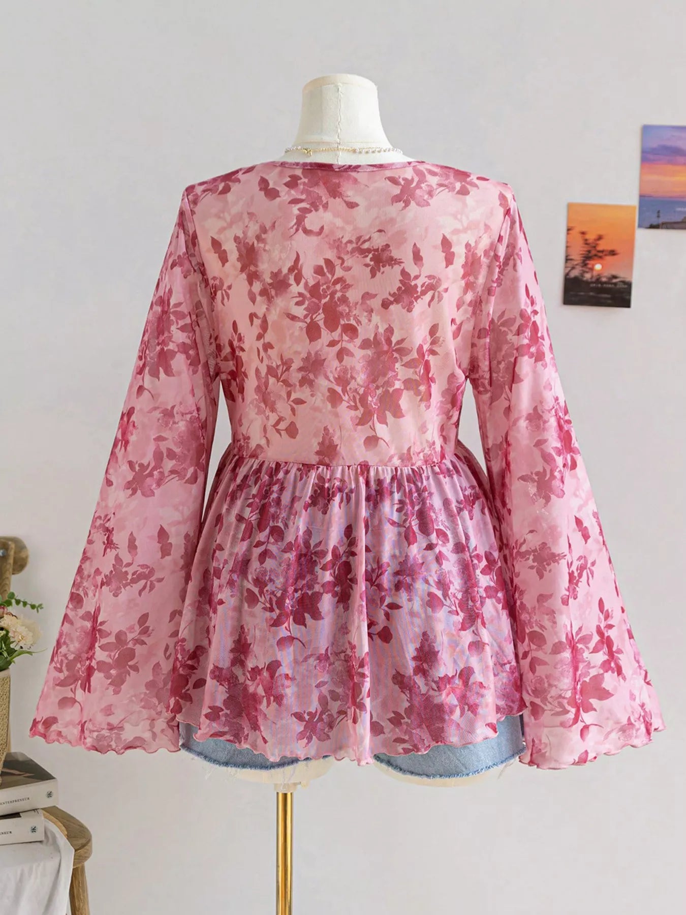 Plus Size Floral Print Chiffon Blouse New Era Fashion LLc