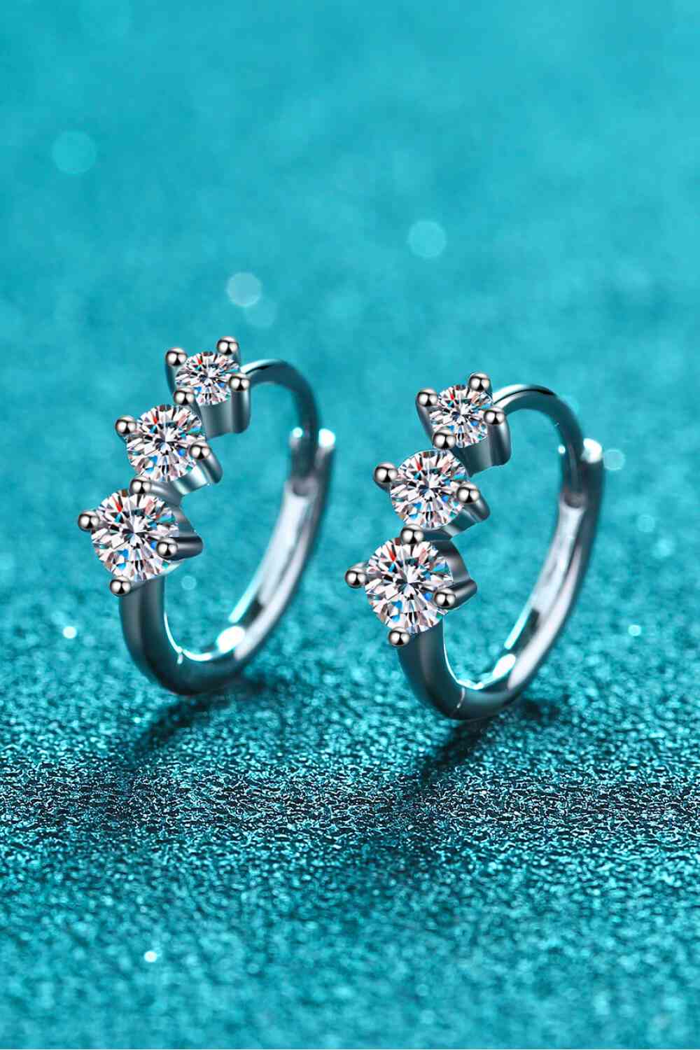 Sterling Silver Moissanite Huggie Earrings – Dazzling 0.72 Ct Sparkle See size chart under “more details” The Fashion Celestial