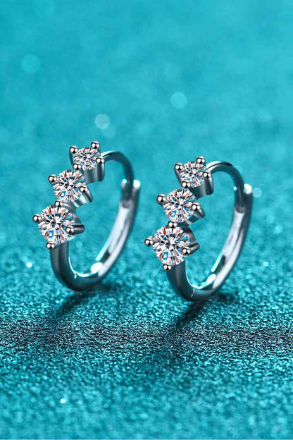 Sterling Silver Moissanite Huggie Earrings – Dazzling 0.72 Ct Sparkle See size chart under “more details” The Fashion Celestial