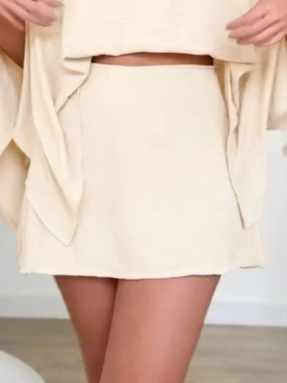 Side Slit Top and Mini Skirt Set See size chart under “more details” The Fashion Celestial