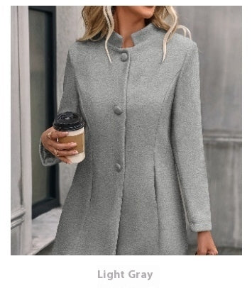 Women’s Elegant Single-Breasted Winter Overcoat FitiqueFit