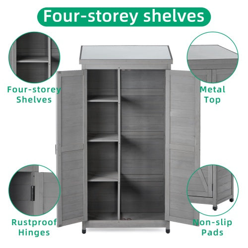 Outdoor Lockers  Metal Tops, Garden Storage Sheds, Outdoor Wood High Canopy For Patio Patio Terraces New Era Fashion LLc