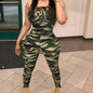 Women Overalls 2023 Spring Bodysuit Camouflage Print Bandage Womens Jumpsuits New Fashion Sexy Leoprard Rompers Pants Sleeveless 1pc Casual Bodysuit NovaCart